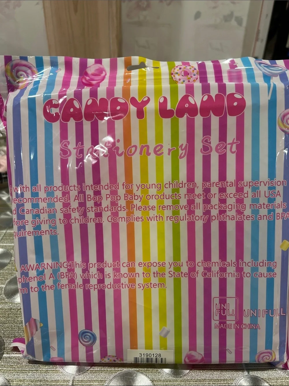 Candy Land Pink Fuzzy Ice Cream Stationery Set